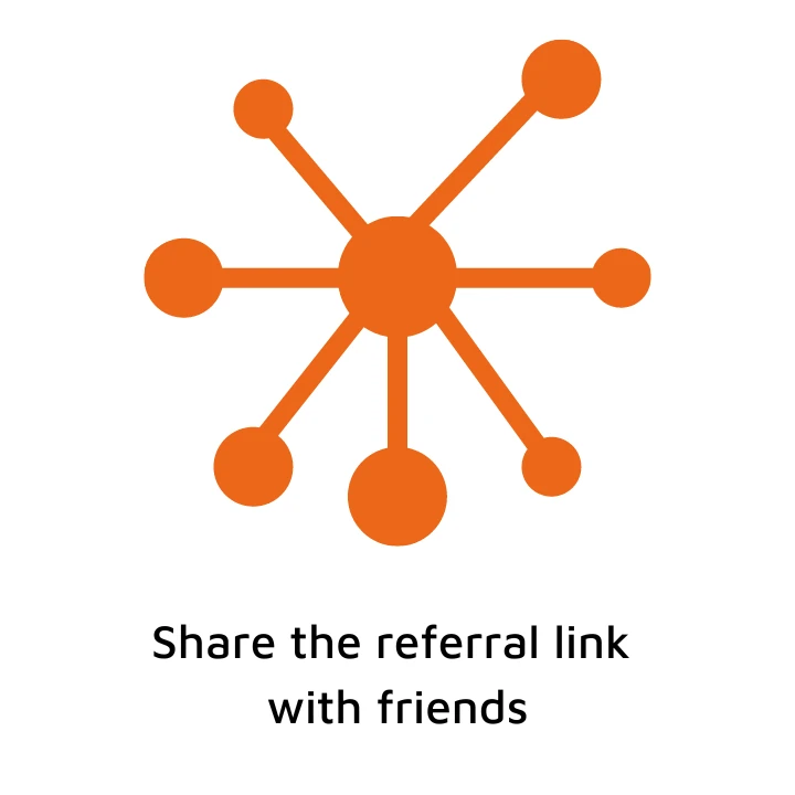 Share the referral link with friends